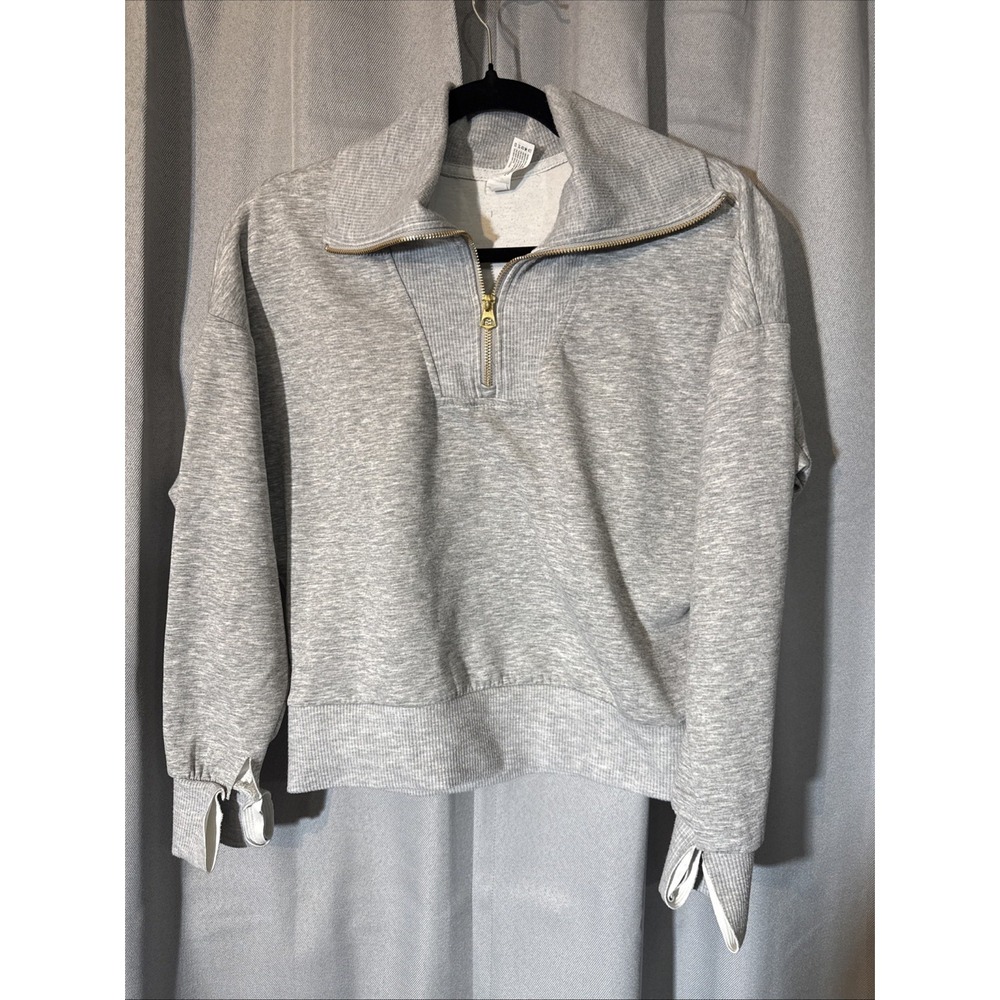 Yogalicious Softlite Veloire Half Zip Pullover Sweatshirt Gray Women's XS